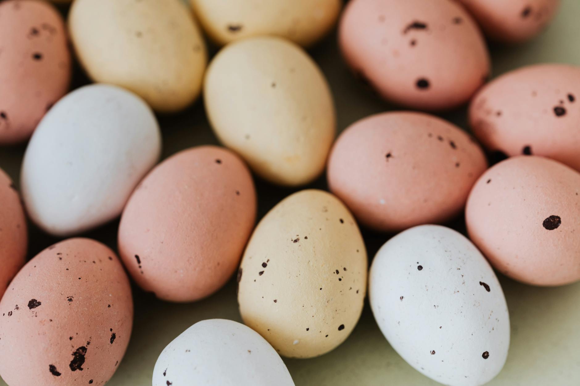 close up of easter eggs