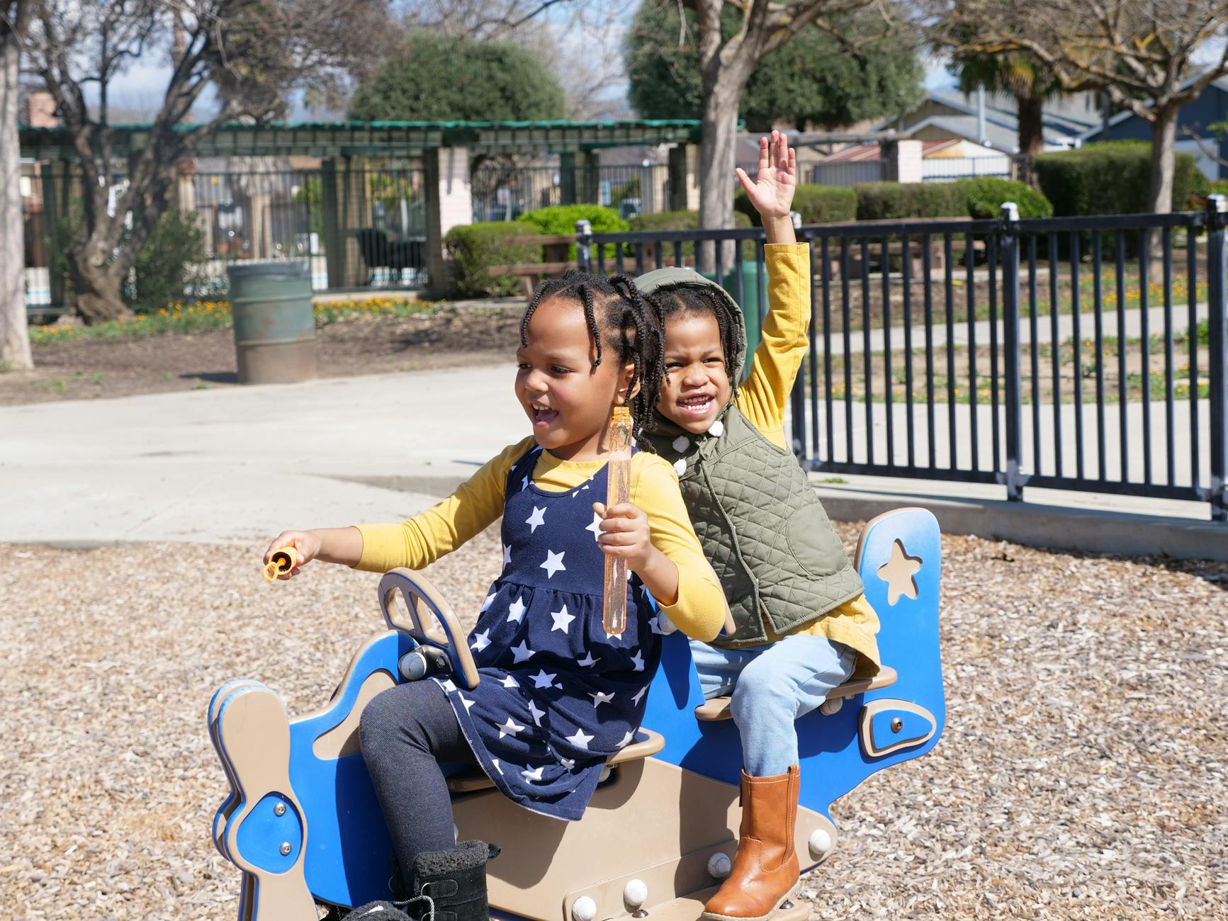 two little girls on the playground