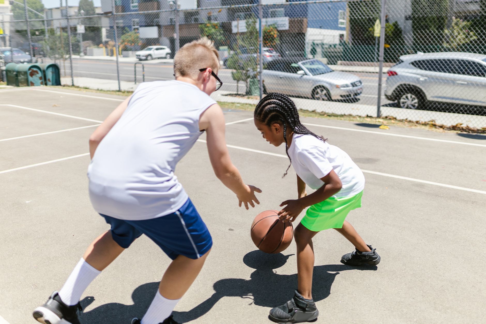 boys playing basketball