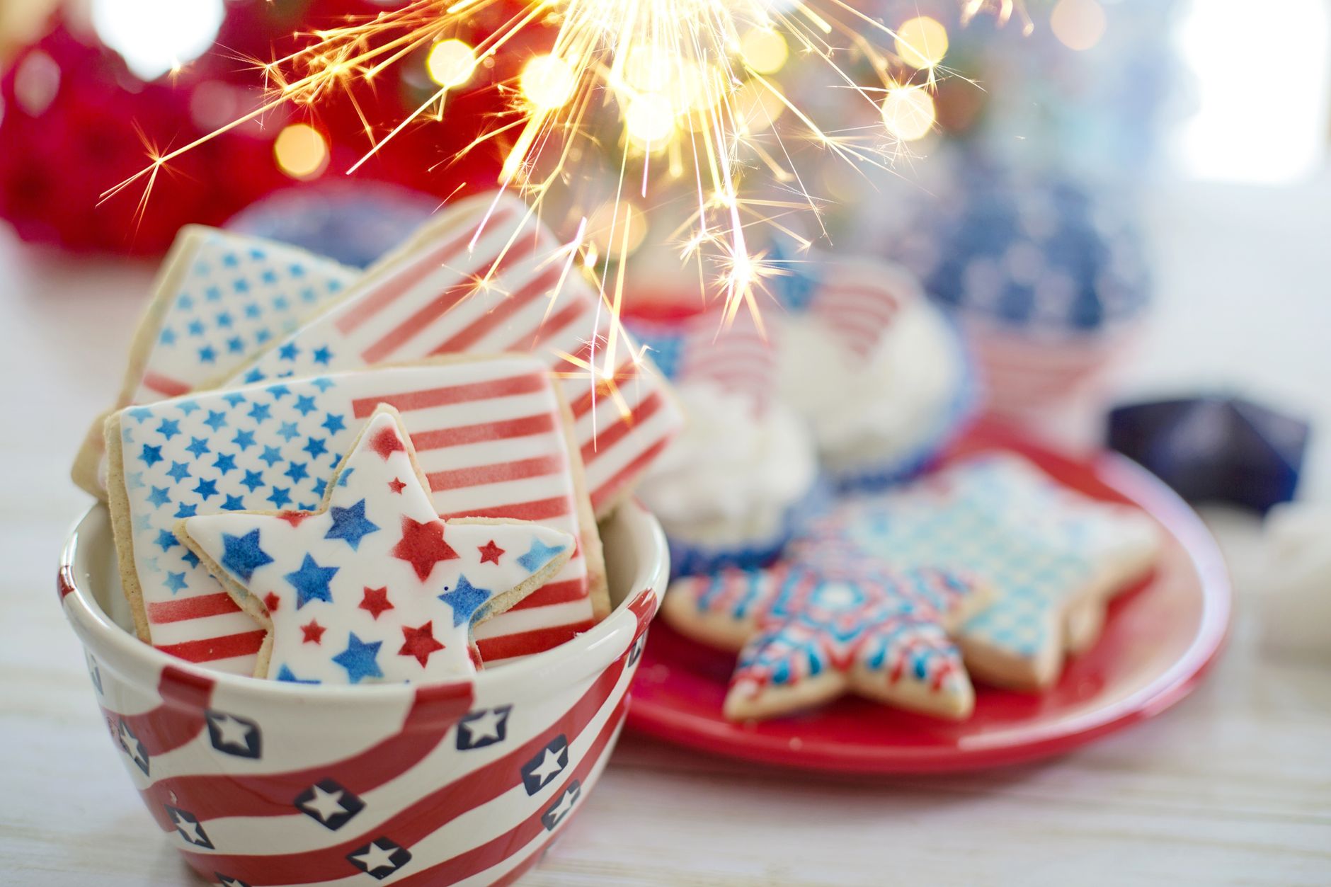 red and blue cookies
