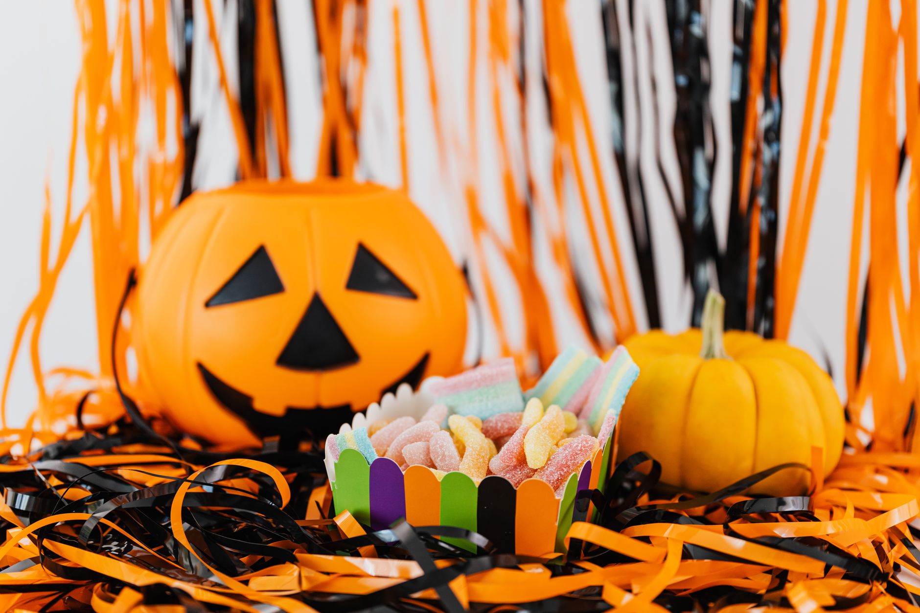 jack o lantern and halloween candy